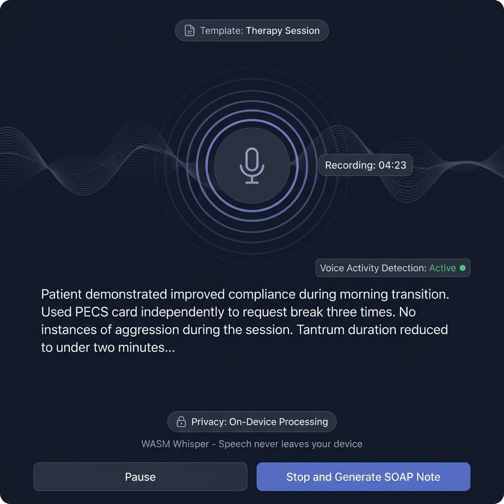 Clinical Voice Dictation Interface
