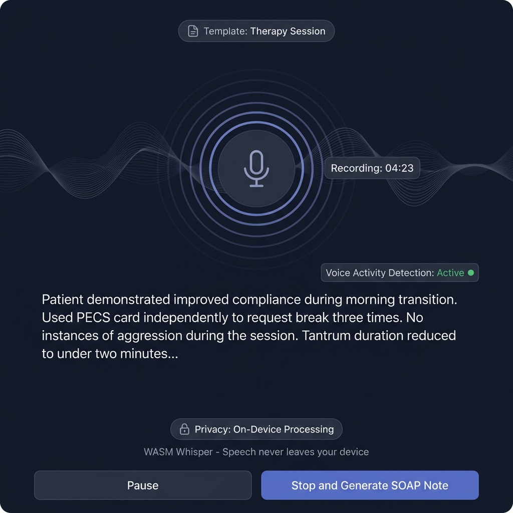 Clinical Voice Dictation Interface