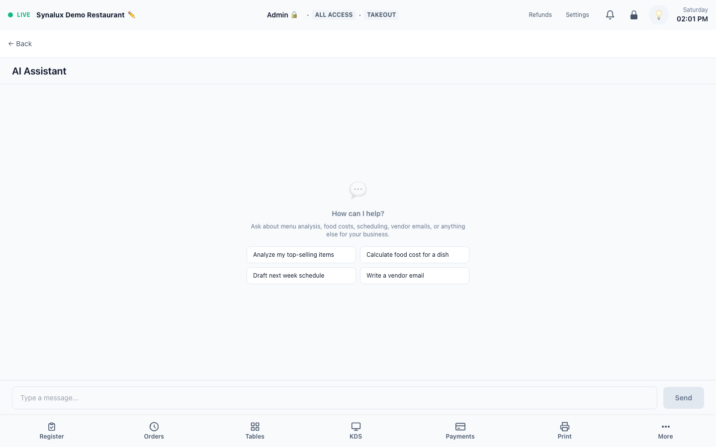 Current POS AI Assistant workspace