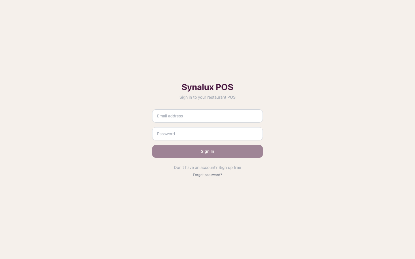 Current venue account sign-in screen