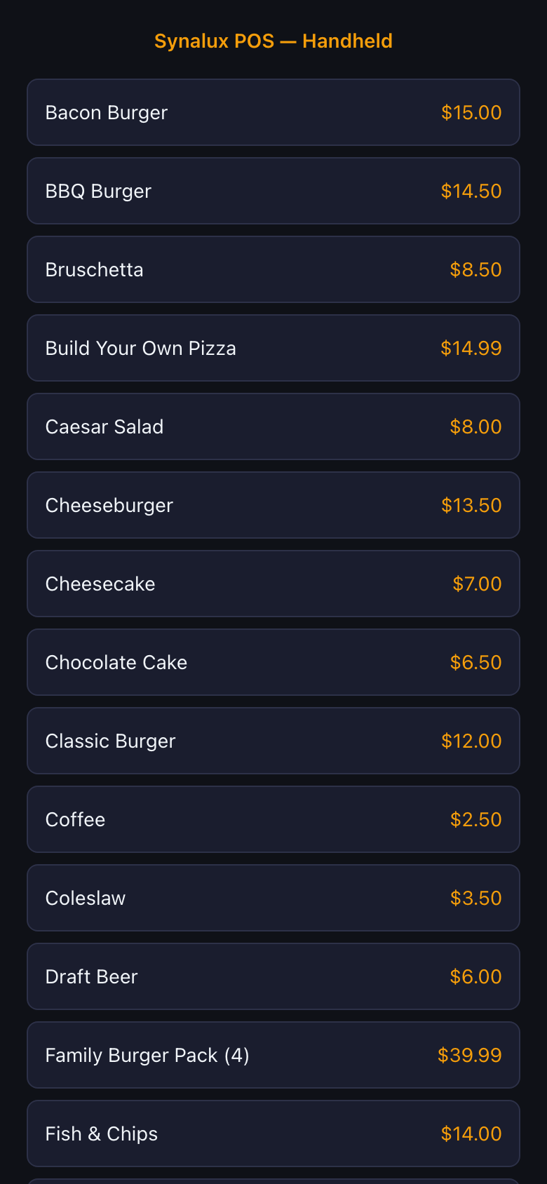 Handheld Ordering