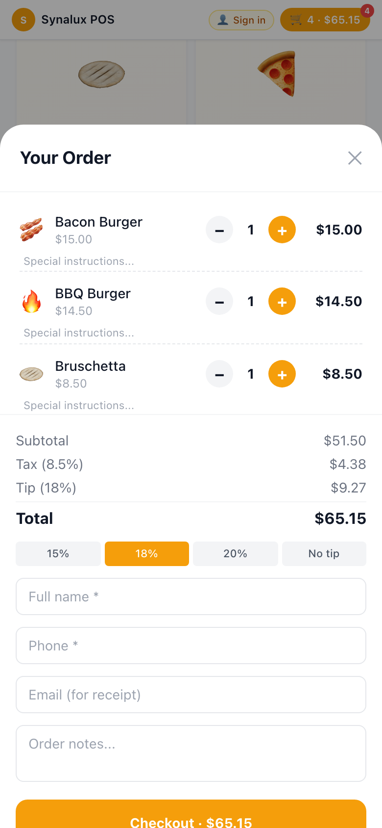 Online Ordering